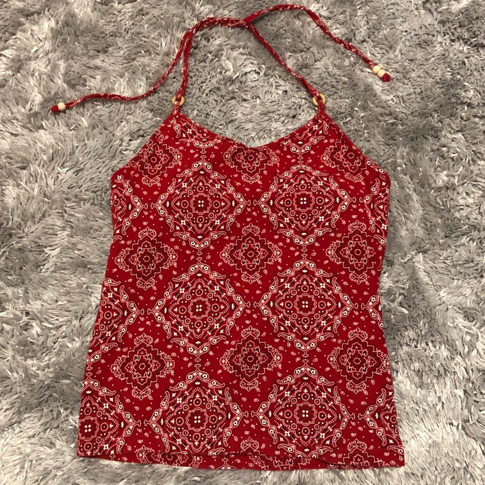 Old Navy red hankerchief print tank top